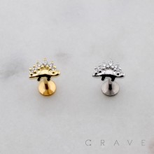 MULTI CZ DINOSAUR THREADLESS (PUSH IN) 316L SURGICAL STEEL LABRET SET